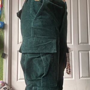 Green Corduroy Cargo Pants